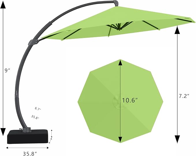 7 Piece Patio Dining Set with 11ft Patio Umbrella, 7 Gray Outdoor HDPE Dining - Image 2