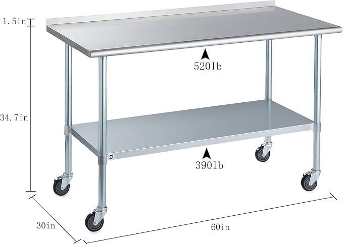 Stainless Steel Table for Prep & Work - Image 3