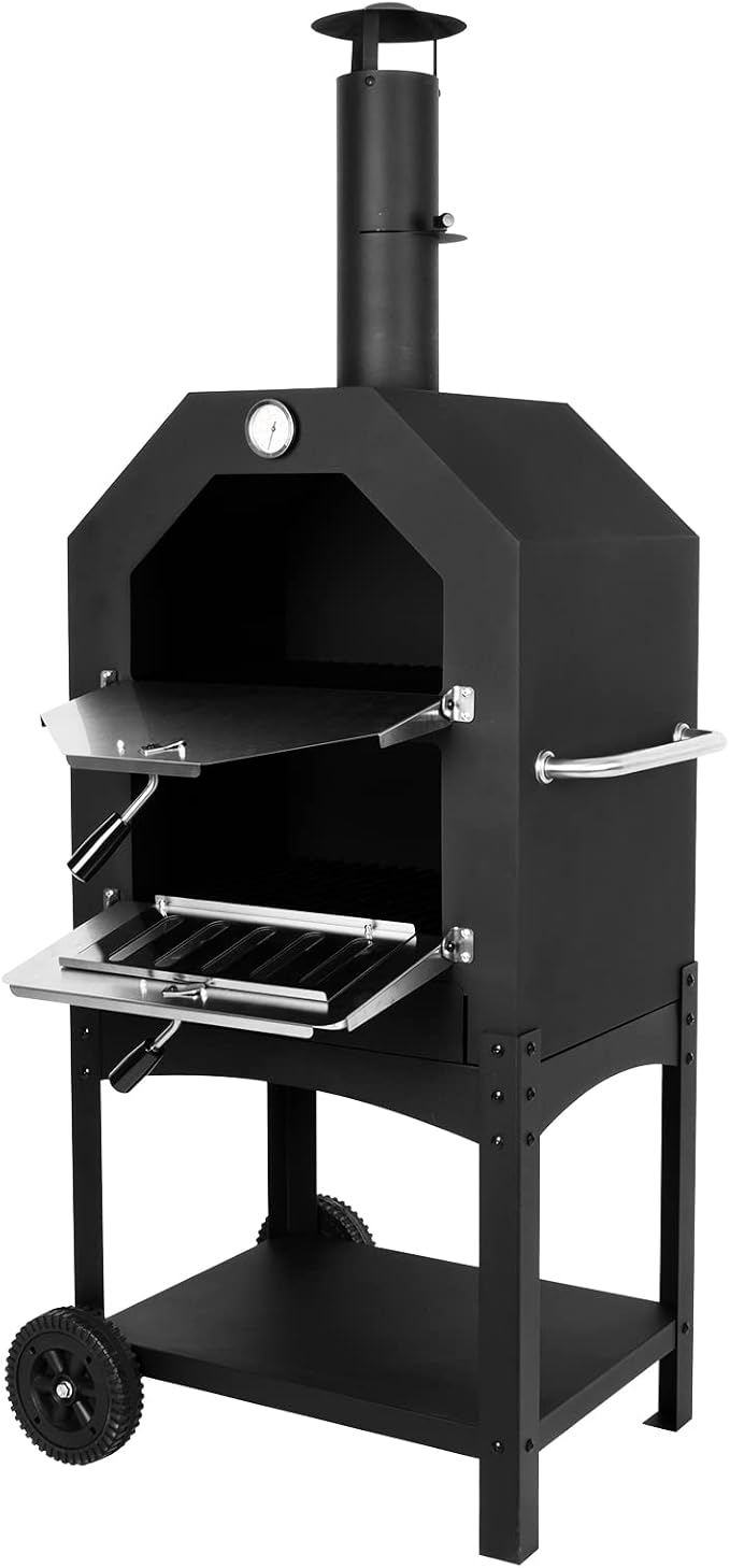 Outdoor Pizza Oven Wood Fired Pizza Oven Patio Portable Pizza Maker Cooking - Image 7