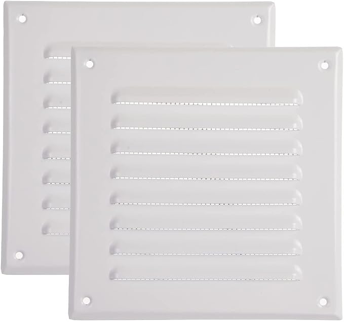 Vent Systems - 5 x 5 Inch Pack of 2 White Metal Square Soffit Air Vent Grille by VentSystems