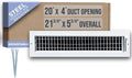 Fits 20x4 Duct Opening Steel Adjustable Air Supply Grille by Handua | Register by Handua