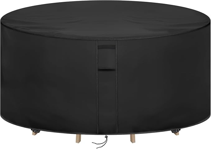 Round Patio Furniture Covers Waterproof, 80 Inch Outdoor High Round Table Cover by Hiticover