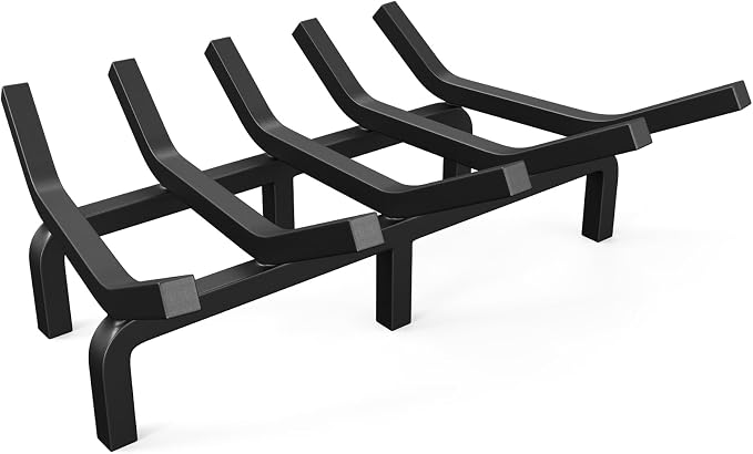 Mr IRONSTONE Fireplace Grate Fireplace Log Holder Solid Steel Heavy Duty by MrIRONSTONE