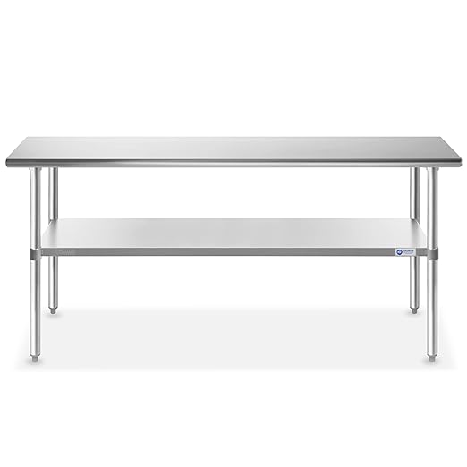 GRIDMANN Stainless Steel Work Table 72 x 24 Inches, NSF Commercial Kitchen Prep - Image 3