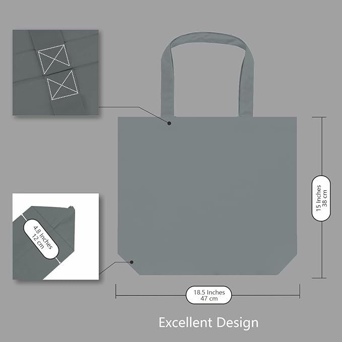 TOPDesign 3-Pack Super Strong Large 12oz Cotton Canvas Tote Bags, Reusable - Image 5