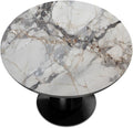 Natural Marble Texture Round Table Cloth Cover, Elastic Edge Waterproof by ModaQua
