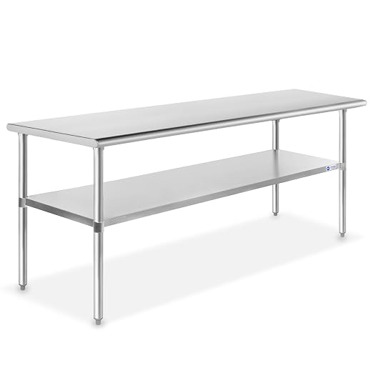 GRIDMANN Stainless Steel Work Table 60 x 30 Inches, NSF Commercial Kitchen Prep by GRIDMANN