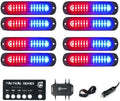 Xprite Red Blue LED Surface Mount Strobe Police Lights Kit, w/Control Panel by Xprite