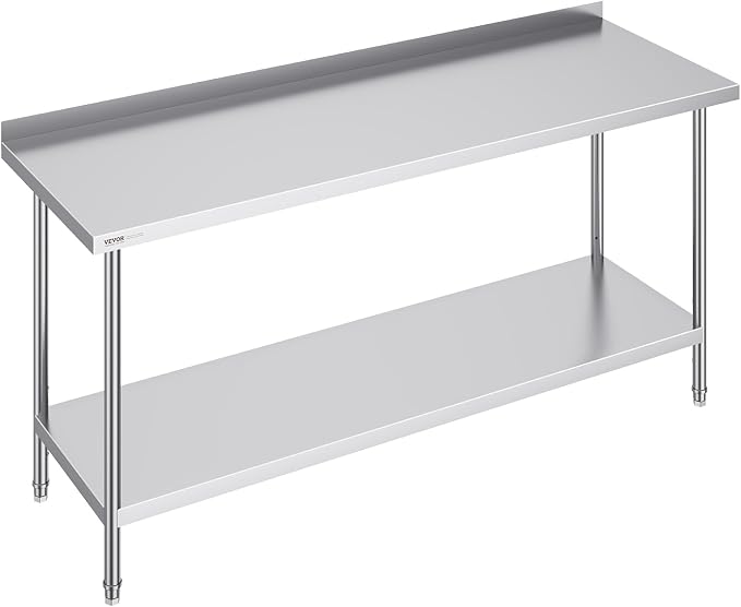 VEVOR 24 x 72 x 36 Inch Stainless Steel Work Table, Commercial Food Prep by VEVOR