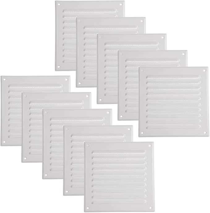 Vent Systems - 6 x 6 Inch Pack of 10 White Metal Square Soffit Air Vent Grille by VentSystems