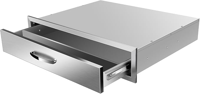 Outdoor Kitchen Stainless Steel Triple Access BBQ Drawers by OLIPIC