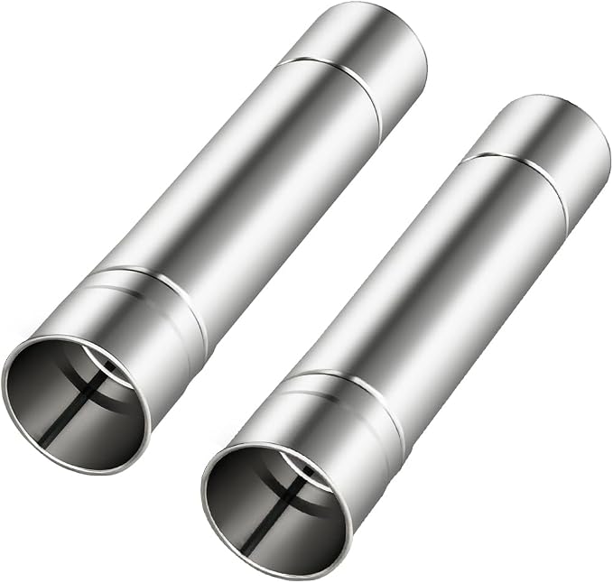 2-Pcs Heavy-Duty Stainless Steel Stove Pipes, 2.75-Inch Diameter, Reinforced by CAMPJOURNEY