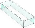Skyflame Linear Fire Pit Wind Guard – 40.5" x 12.5" Thick Tempered Glass by Skyflame