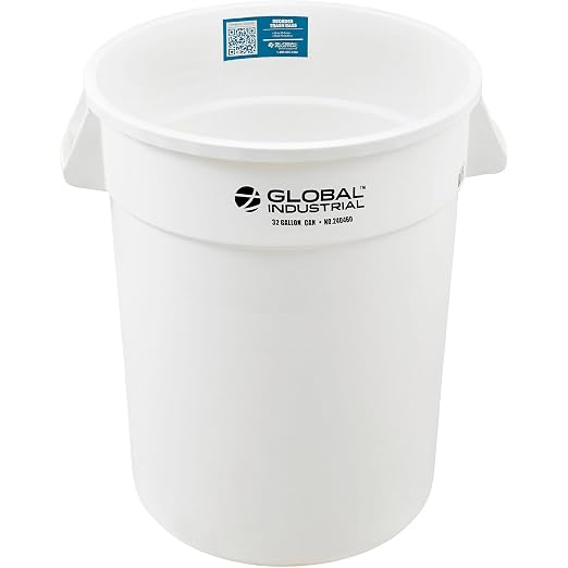 Global Industrial Commercial Round Trash Can, 32 Gallon Capacity, Plastic - Image 4