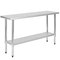 Stainless Steel Work Table 18 x 60 Inch, NSF Commercial Prep Table by OKEYOLIVE