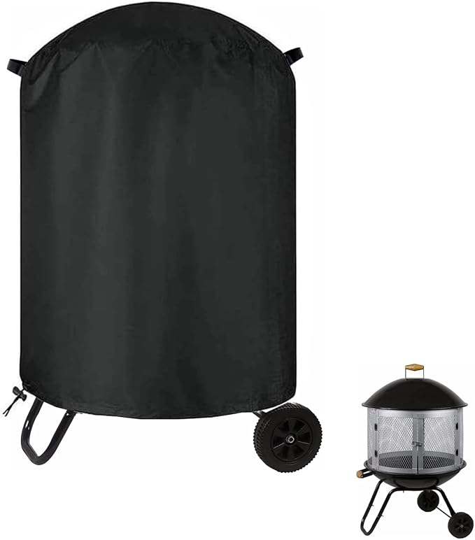 POMER Patio Bonfire Fireplace Cover, Round Fire Pit Cover by POMER