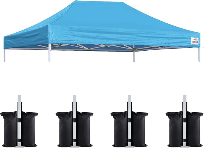 Eurmax USA Pop Up Canopy Top Gazebo Tent Cover Replacement Top Only, Bonus 4PC by Eurmax