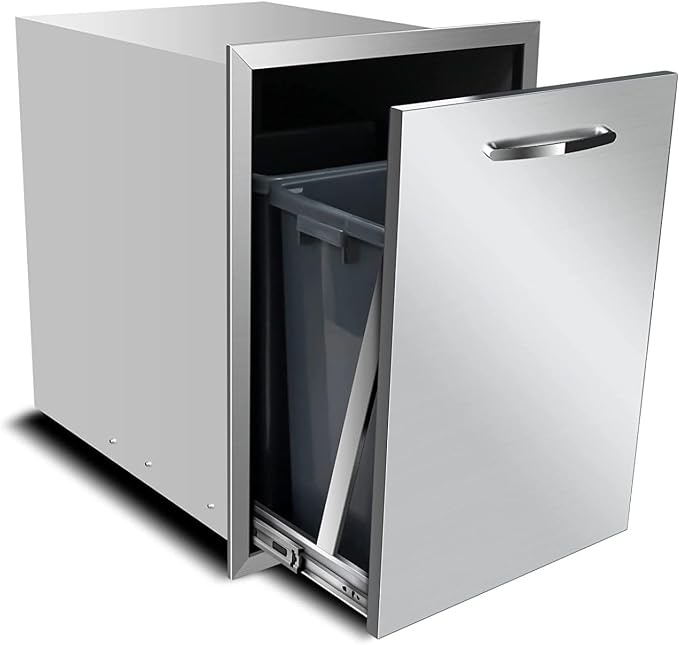 Outdoor Kitchen Drawers, Flush Mount Triple Access BBQ Drawers by OLIPIC