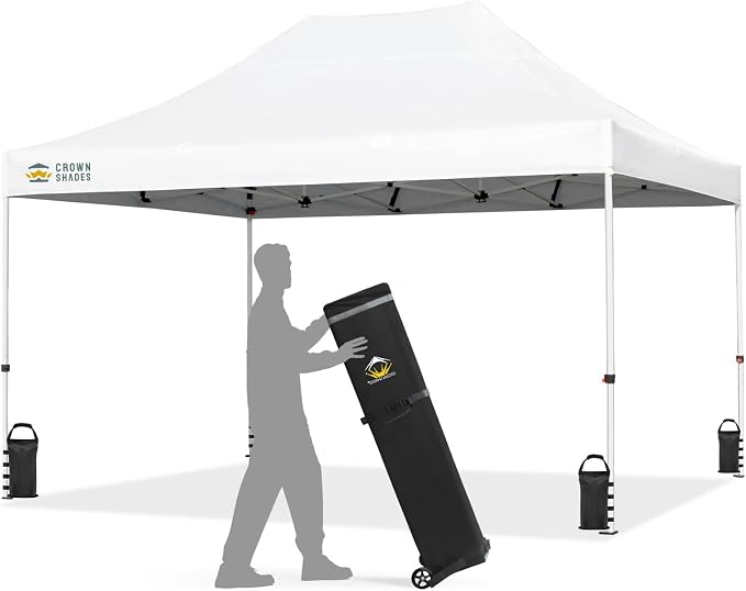 CROWN SHADES 10x15 Pop Up Canopy Tent, Thicken Frame Commercial Heavy Duty Tent by CrownShades