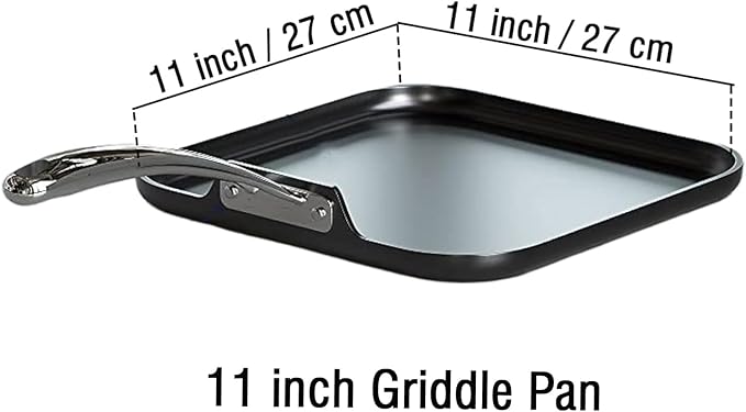 Griddle Pan, Hard Anodized Nonstick, 18.9 x 11-Inch Black