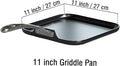 Griddle Pan, Hard Anodized Nonstick, 18.9 x 11-Inch Black