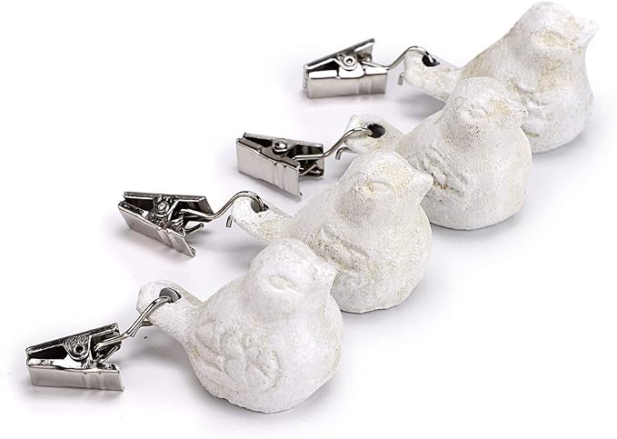 OwnMy Set of 4 White Tablecloth Weights Clip on, Heavy Duty Pendant Tablecloth by OwnMy