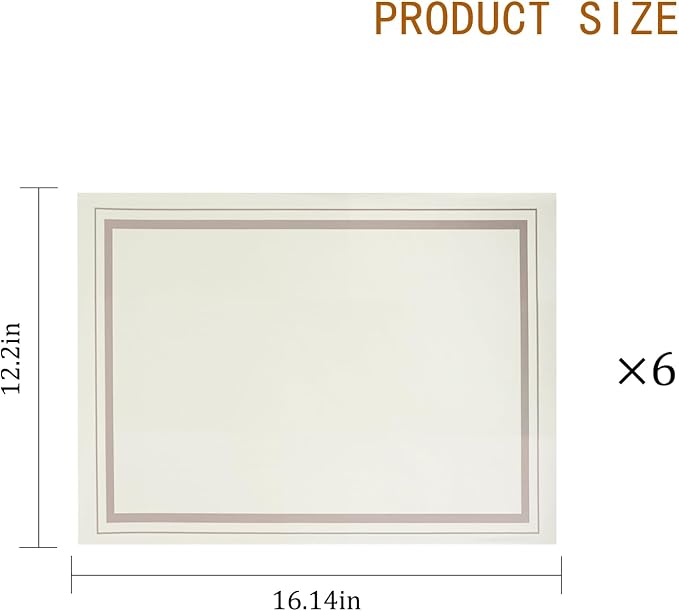 Placemats Set of 6, Faux Leather Placemats, Waterproof - Image 3
