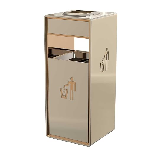 Stainless Steel Gold Commercial Trash Can, Heavy Duty Brushed Finish Garbage Bin by CrazyAnt