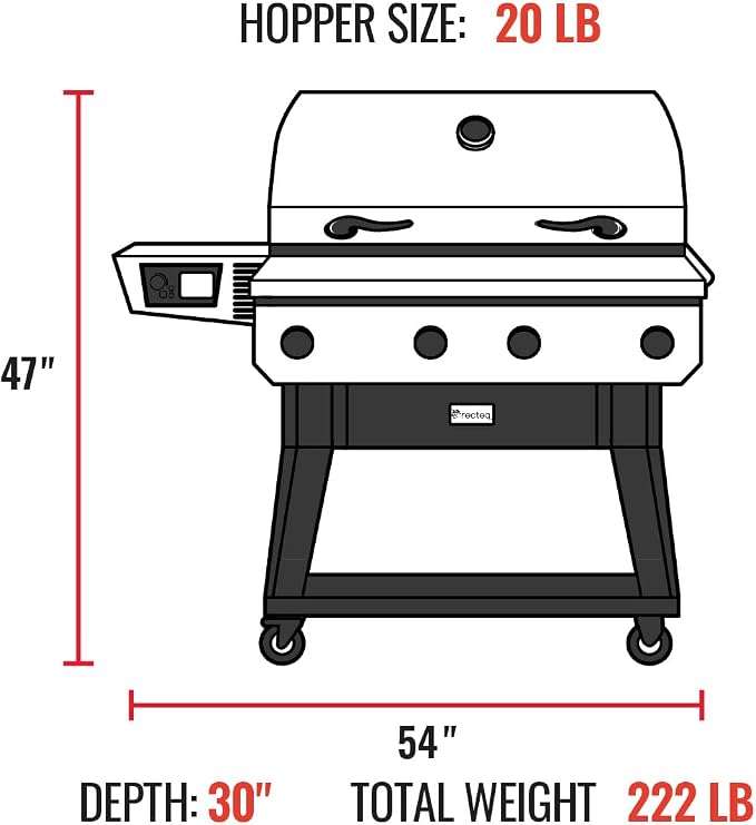 recteq X-Fire Pro 825 Wood Pellet Smoker Grill, Wi-Fi Electric Pellet Grills - Image 7