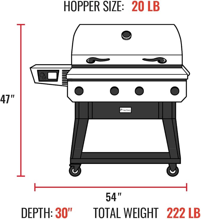 recteq X-Fire Pro 825 Wood Pellet Smoker Grill, Wi-Fi Electric Pellet Grills - Image 6
