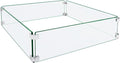 Fire Pit Wind Guard, 19.5" Glass Wind Guard by ProtectYourOutdoorProductsforLongerLife