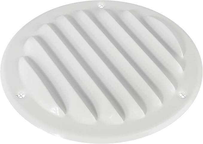 Repa Market 4 Inch Round Air Vent Cover/White Galvanized Steel Louvered Grill - Image 9