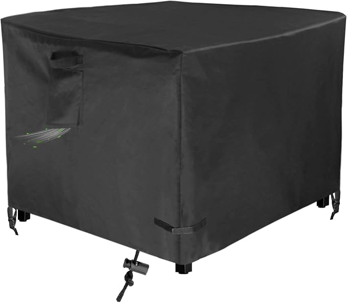Square 36 Inch Gas Fire Pit Cover 36"L x 36"W x 24"H Waterproof Heavy duty by Fyelo