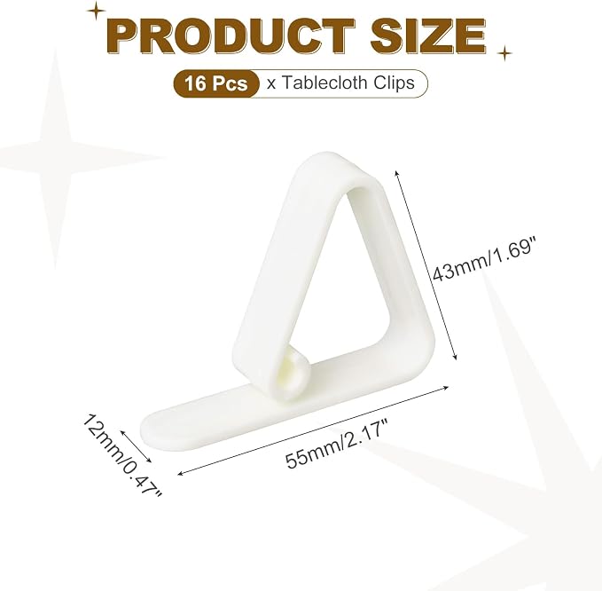 uxcell 16 Pack Plastic Tablecloth Clips, Table Cloth Cover Clamps Windproof - Image 2