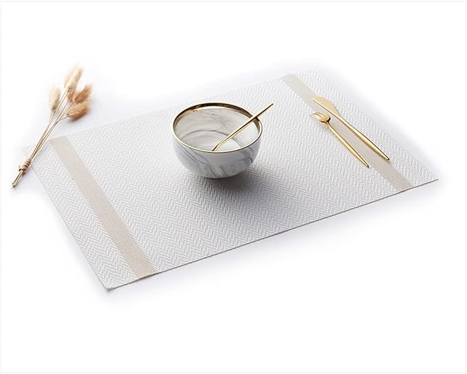 PIGCHCY Placemats Set of 8, Luxurious Elegant Placemats Non-Slip Washable - Image 5