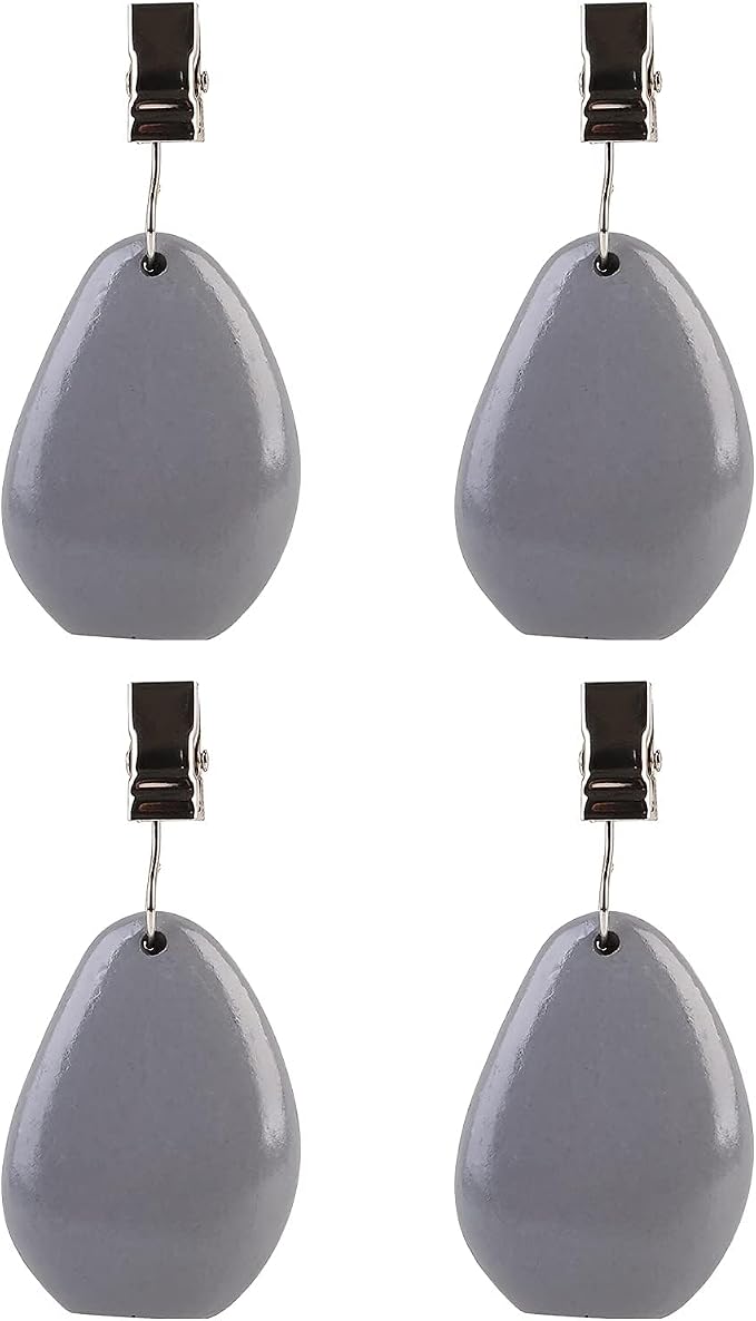TwoFish Home Set of 4 Grey Stone Tablecloth Weights Clips Handicraft Grey Stone - Image 2