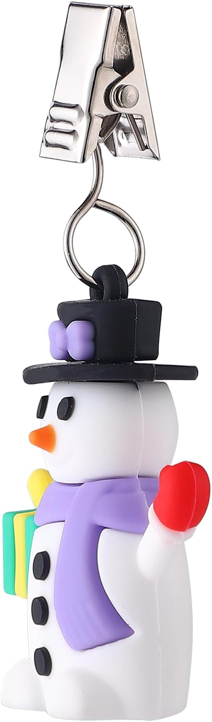 TwoFish Home Set of 4 Xmas Snowman Tablecloth Weight Clamps Decoration Xmas - Image 5