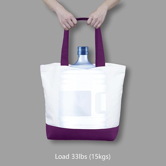 TOPDesign 1-Pack Super Strong Large 12oz Cotton Canvas Tote Bag, Reusable - Image 6