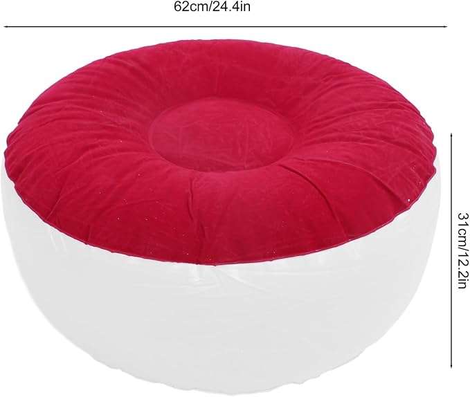 ZJchao Inflatable Pouf Ottoman, Outdoor Ottoman, Inflatable Foot Rest, Flocking - Image 3