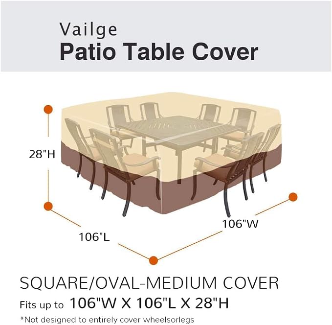 Vailge Waterproof Patio Furniture Set Cover - Image 2