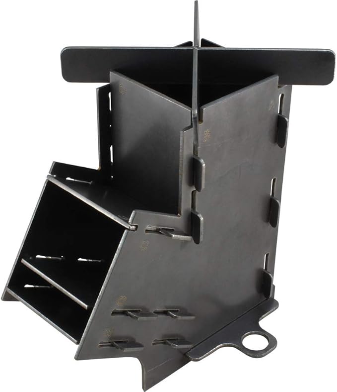 Camping Survivalist Prepper Flat Pack Mini Rocket Stove by Marsh+Kettles