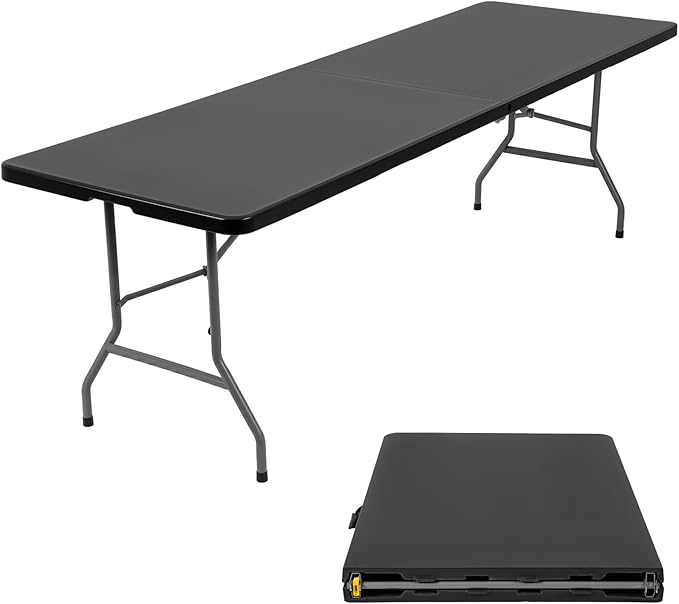 BestOffice 8 FT Picnic Table Folding Table Camping Plastic Table Fold Up Table by BestOffice