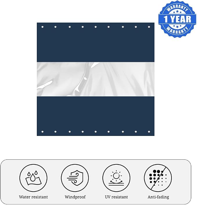 Covers & all Outdoor Clear Panel Curtain, 12 oz Vinyl Outdor Curtains - Image 3