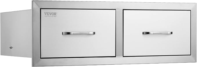 VEVOR Outdoor Kitchen Drawers 30" W x 10" H x 20" D, Horizontal Double BBQ - Image 9