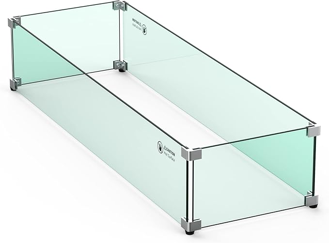 Skyflame Fire Pit Glass Wind Guard by Skyflame