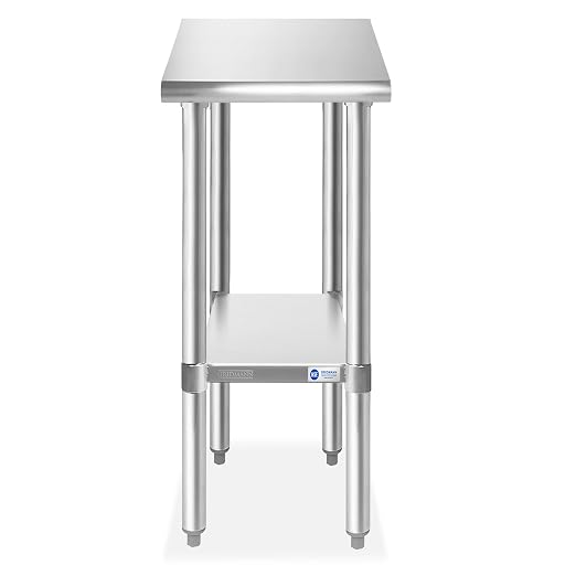 GRIDMANN Stainless Steel Work Table 12 x 30 Inches, NSF Commercial Kitchen Prep - Image 3