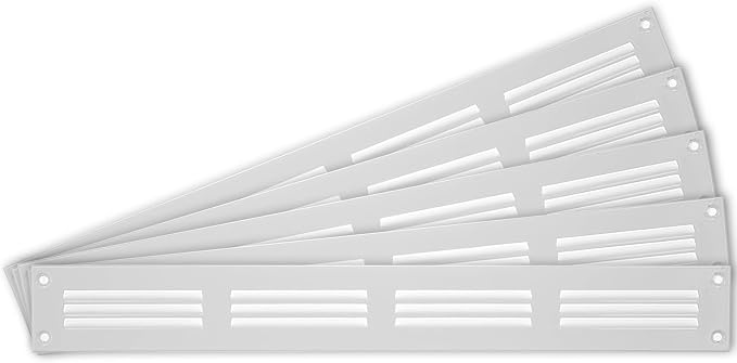Repa Market 5-Pack Air Vent Cover 16x2 Inch White Galvanized Steel Louvered by RepaMarket