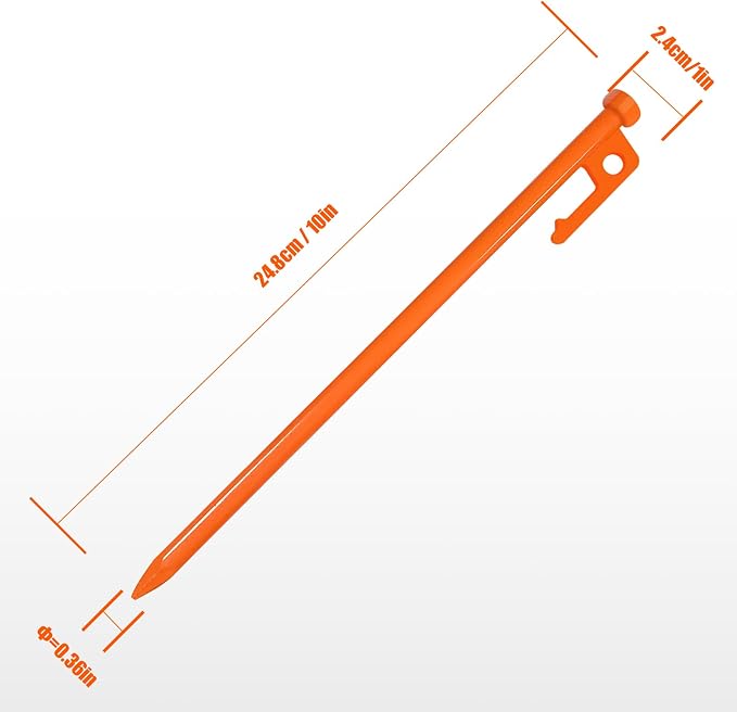 Eurmax USA 10 inch Multiuse Heavy Duty Steel Tent Stakes Tarp Pegs Camping - Image 4