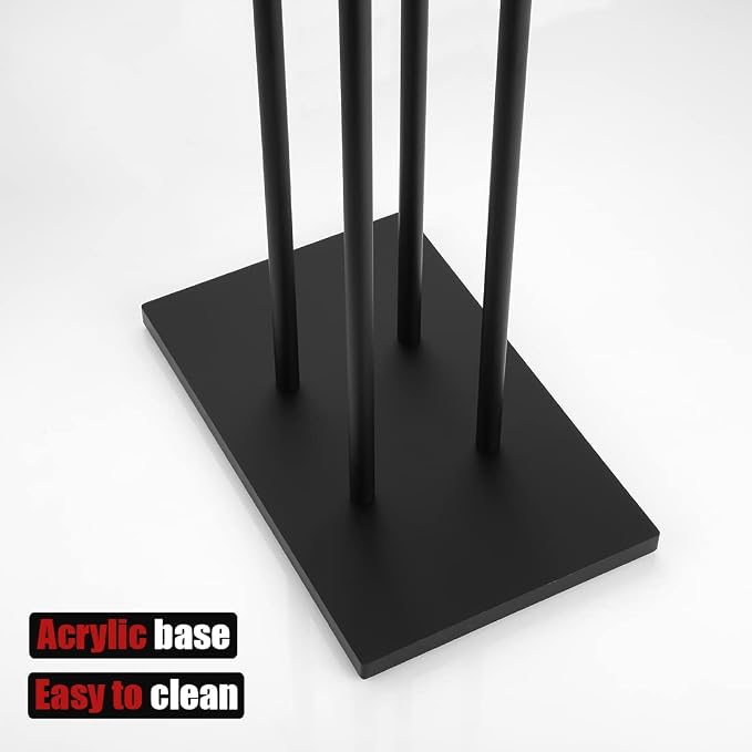 JQK Bath Towel Holder Stand Black, 30 Inch Free Standing Double Towel Rack Shelf - Image 6