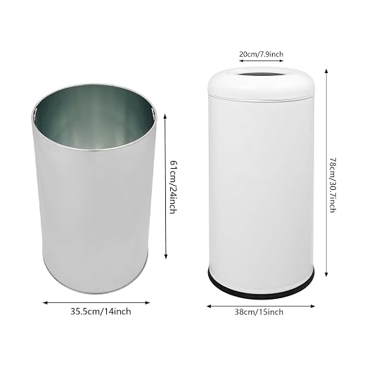 15.5 Gallon Commercial Trash Can, Round Open Top Waste Bin - Image 4